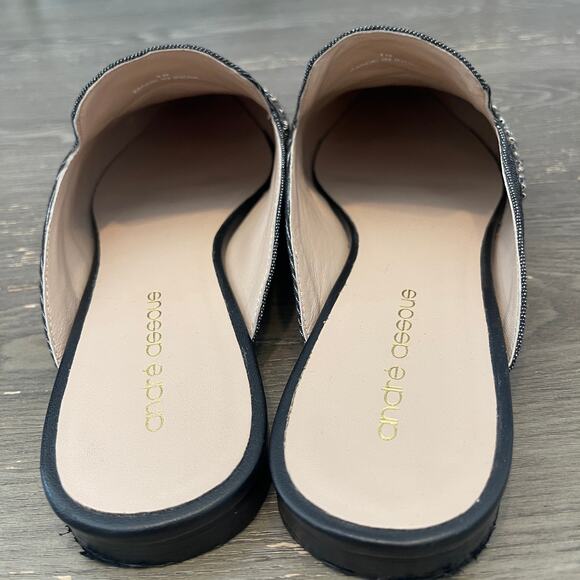 Andre Assous Beaded Pointed Flat Mules Size 10 - Picture 4 of 6